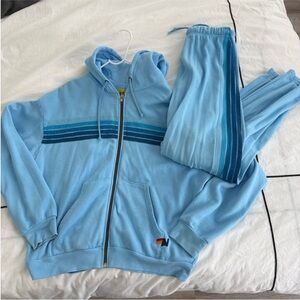 Aviator Nation Light Blue Hoodie with Dark Blue Accents